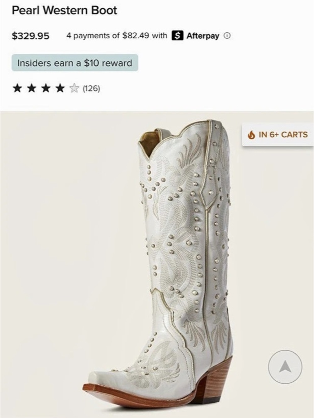 Ariat Pearl Western Boot “Bridal Collection”  Embellished Western Boots US 8.5